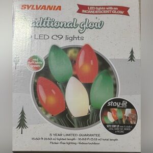 Sylvania Traditional Glow 20 LED C9 Lights (Red, Green & Soft White)